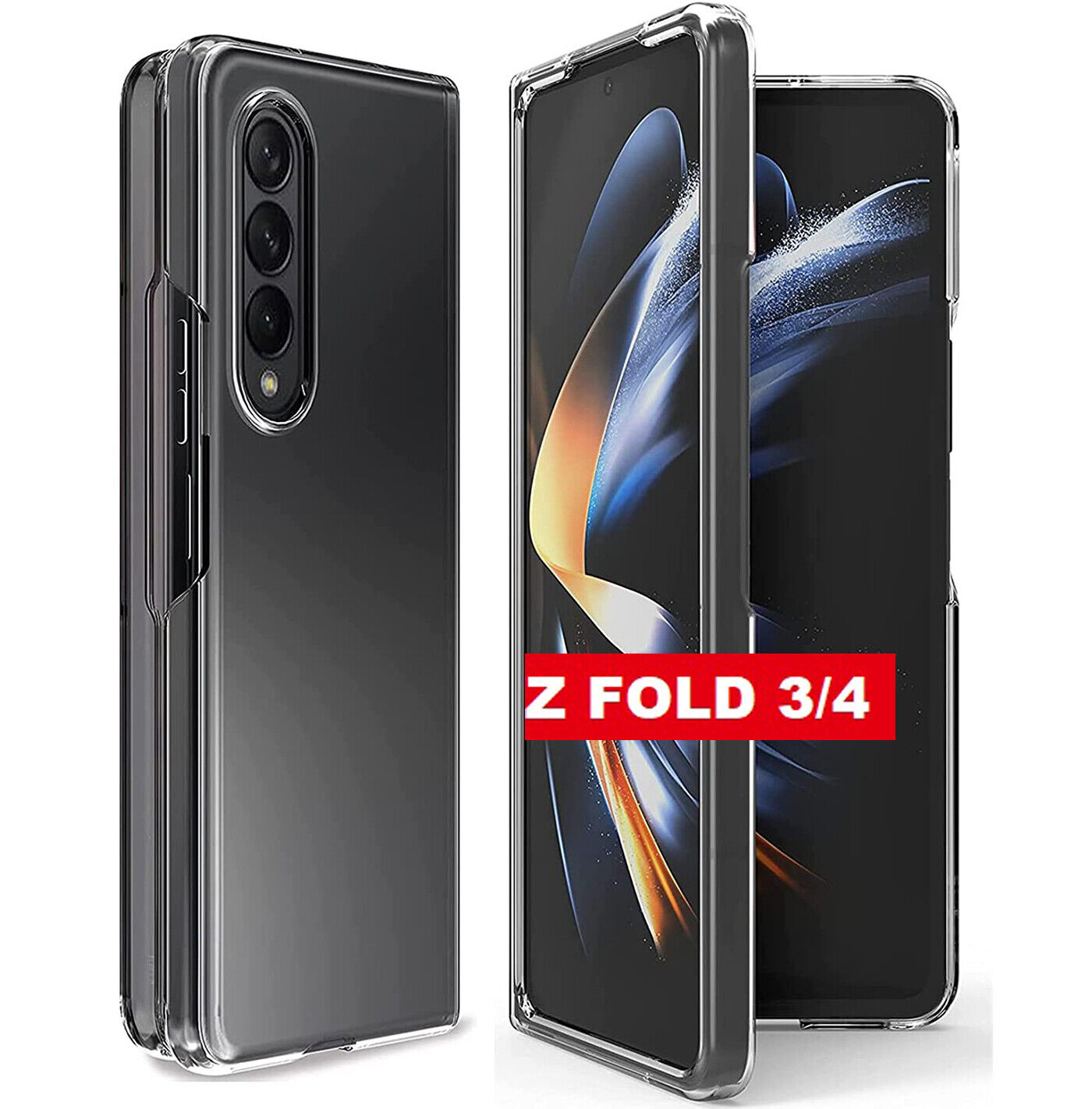 Case For Samsung Galaxy Z Fold 3 / 4 Front Back Transparent Protective Cover